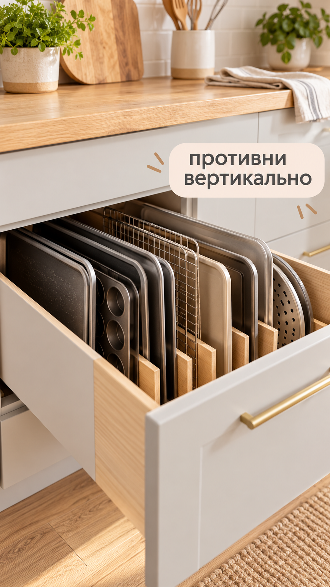 Вертикальное хранение противней