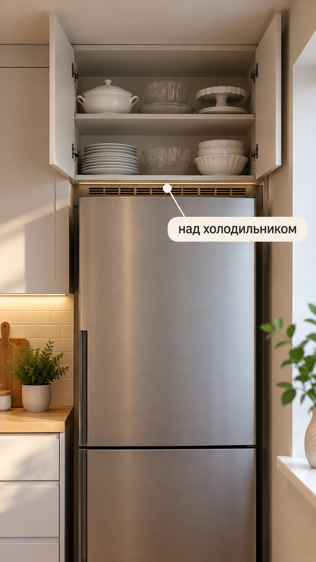 Хранение над холодильником