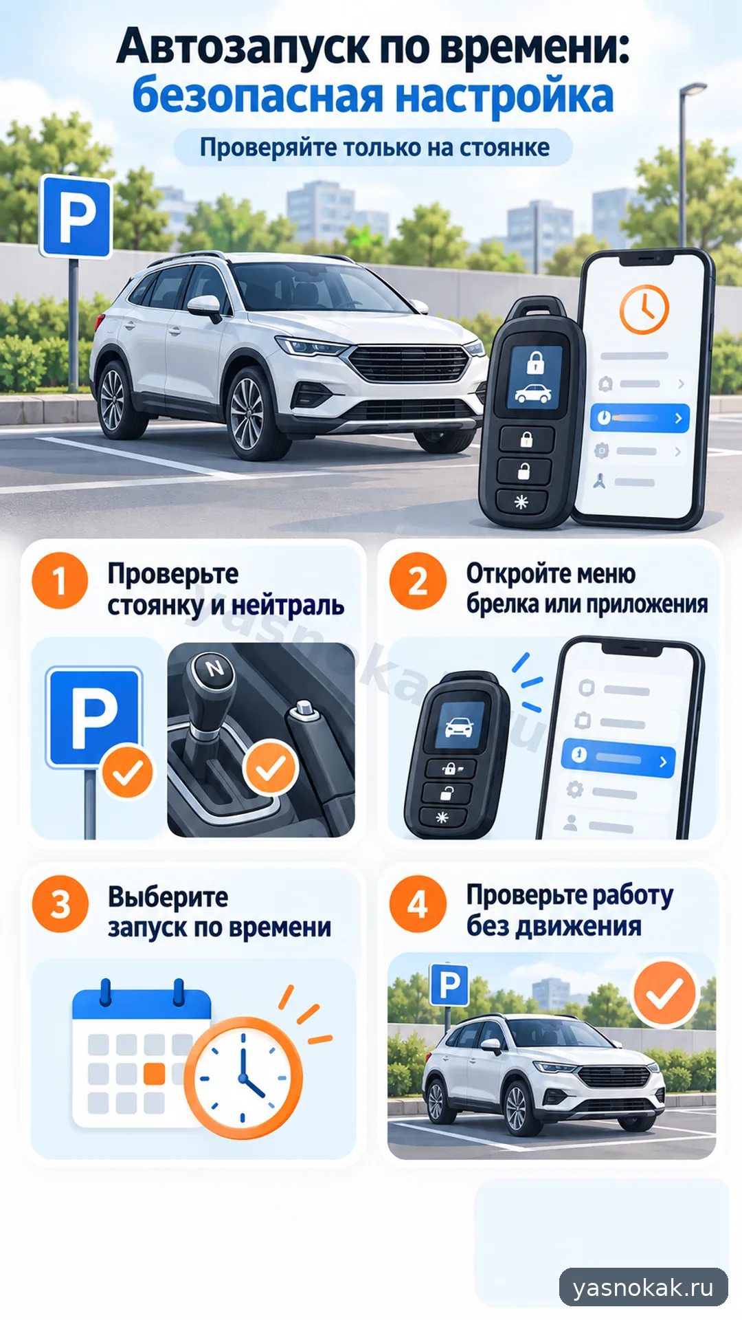 Схема: Как настроить автозапуск StarLine по времени