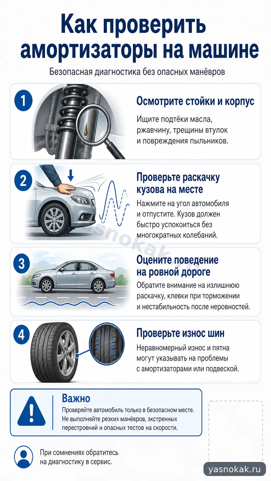 Схема: Как проверить амортизаторы на машине