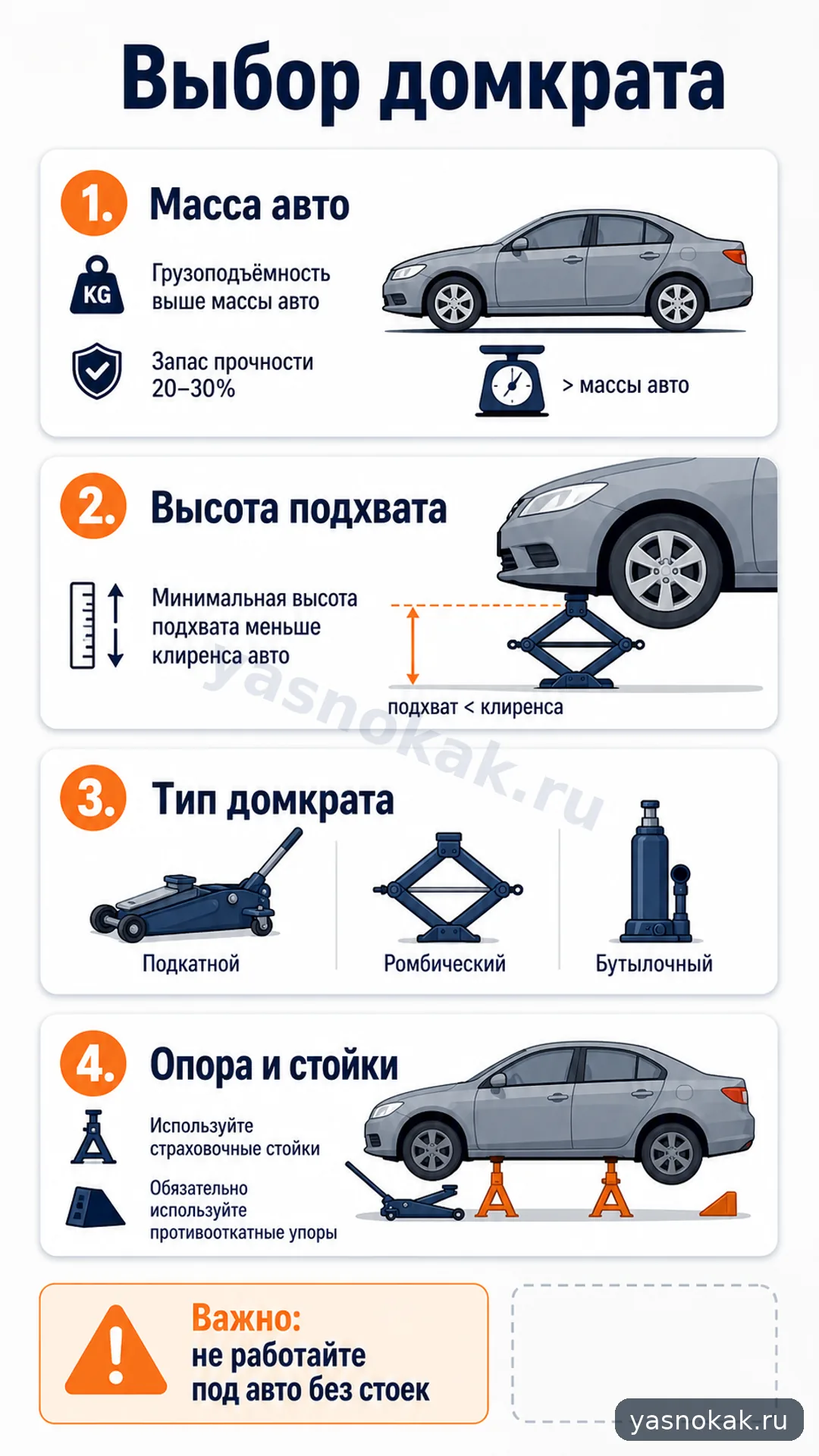 Схема: Как выбрать домкрат для автомобиля