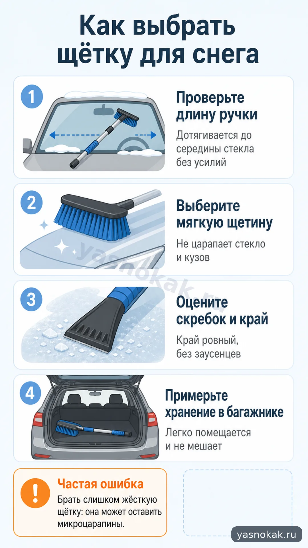 Схема: Как выбрать щетку для снега в автомобиль