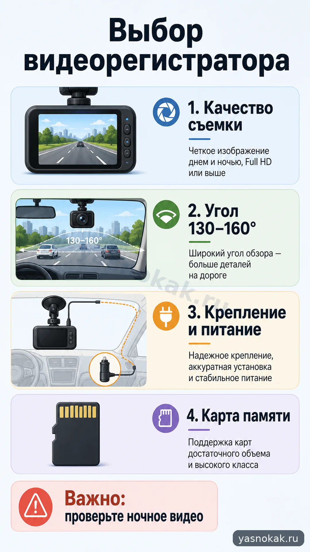 Схема: Как выбрать видеорегистратор