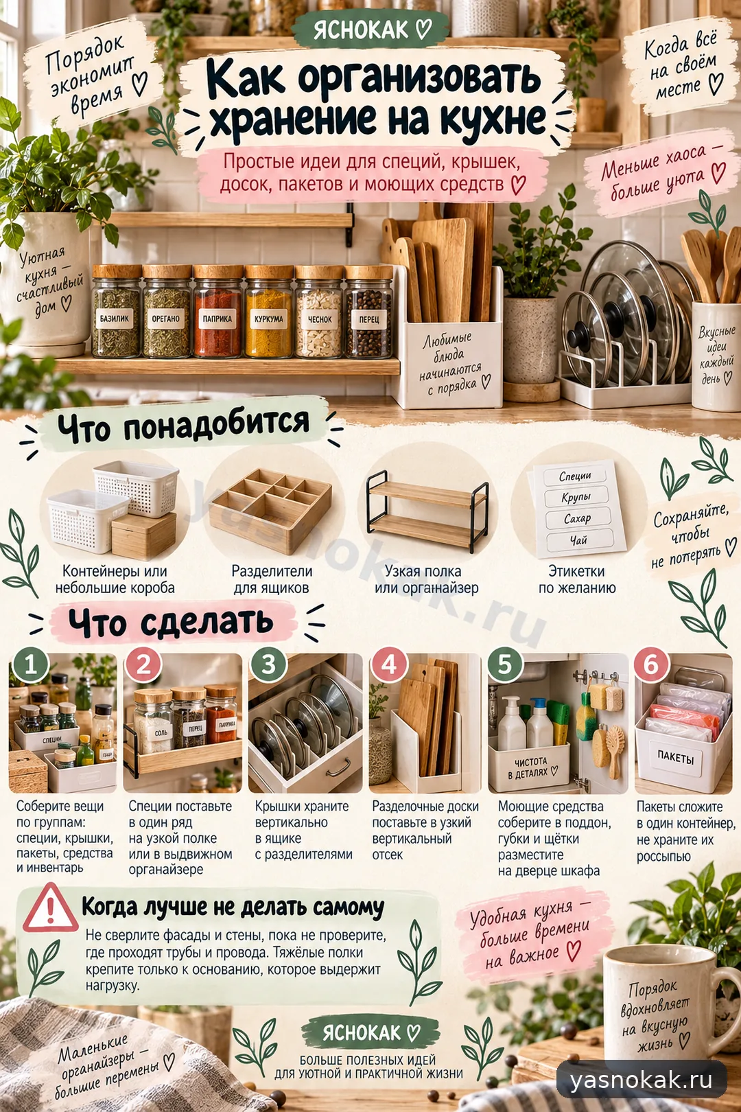 Схема: Идеи хранения на кухне