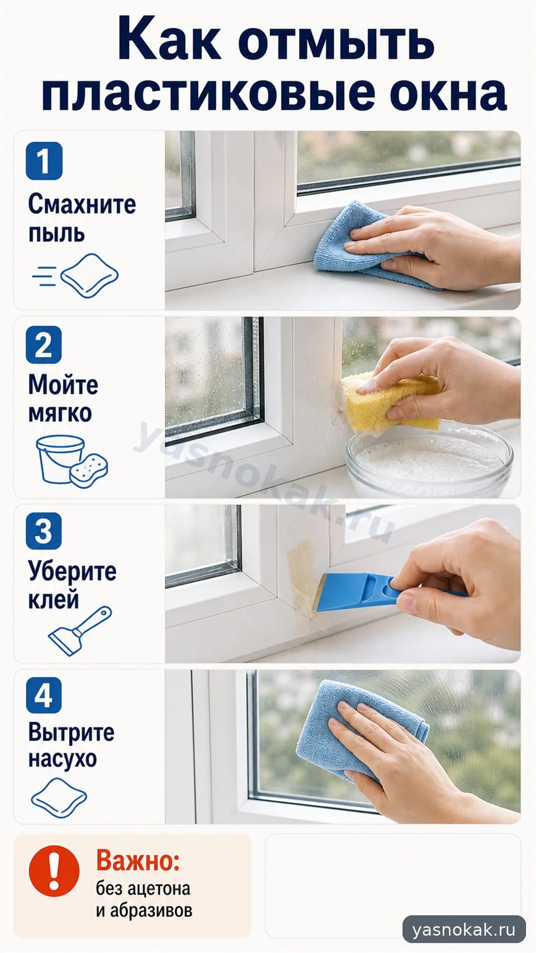 Схема: Как отмыть пластиковые окна