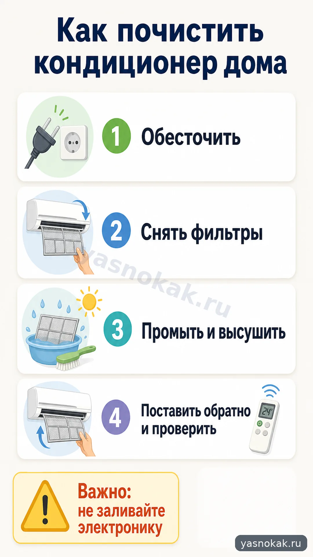 Схема: Как почистить кондиционер дома