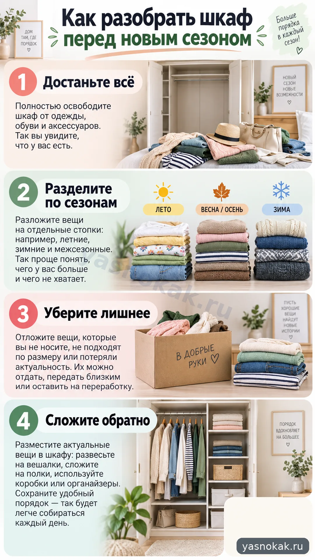 Схема: Как разобрать шкаф с одеждой перед новым сезоном