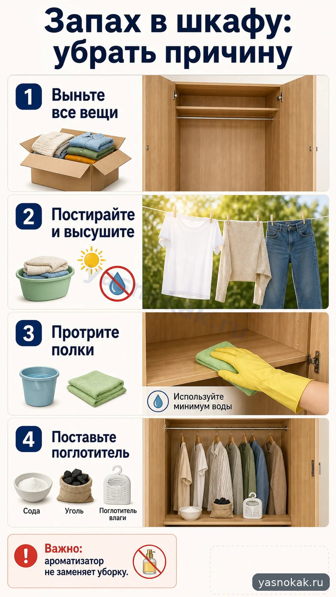 Схема: Как убрать запах из шкафа