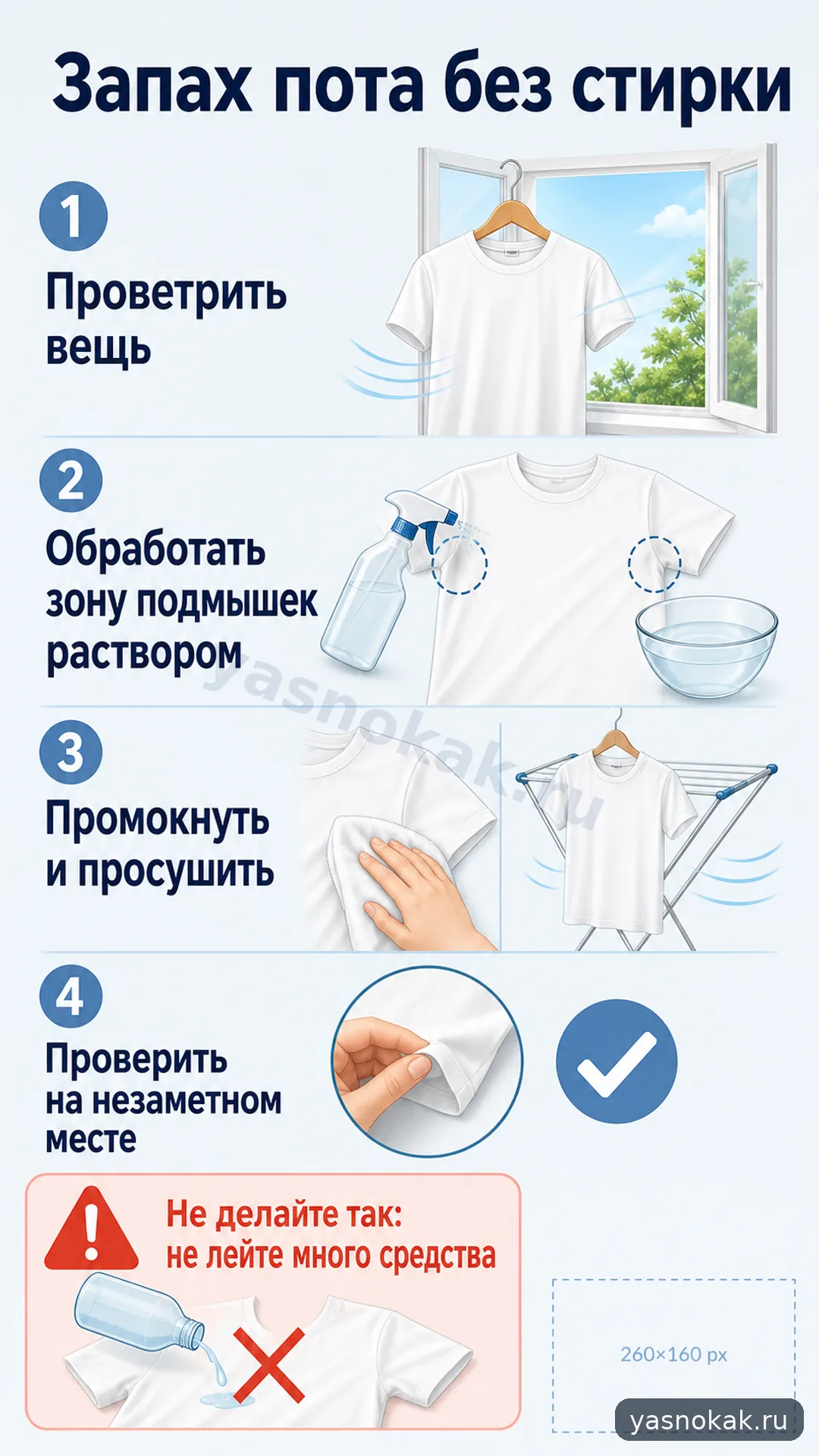 Схема: Как убрать запах пота с одежды без полной стирки