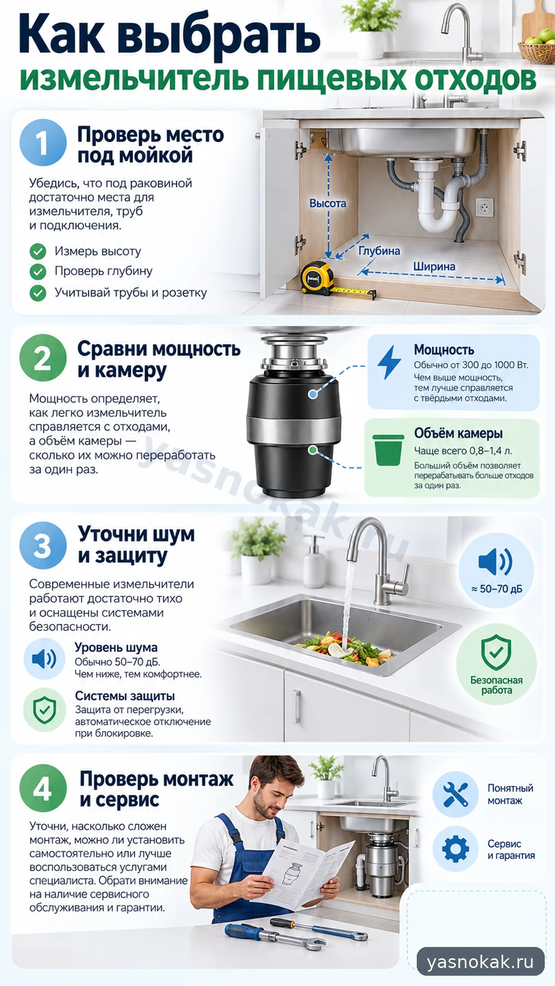 Схема: Как выбрать измельчитель пищевых отходов