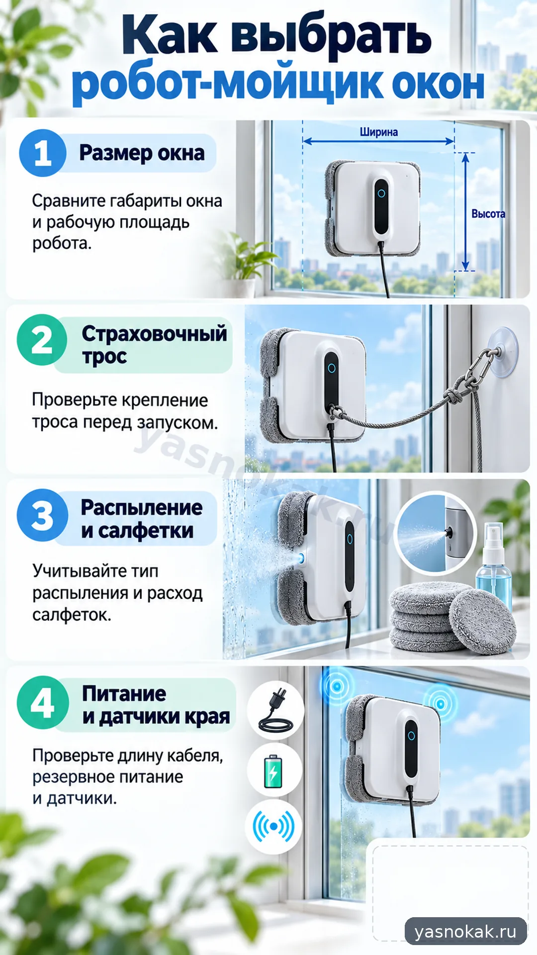 Схема: Как выбрать робот-мойщик окон