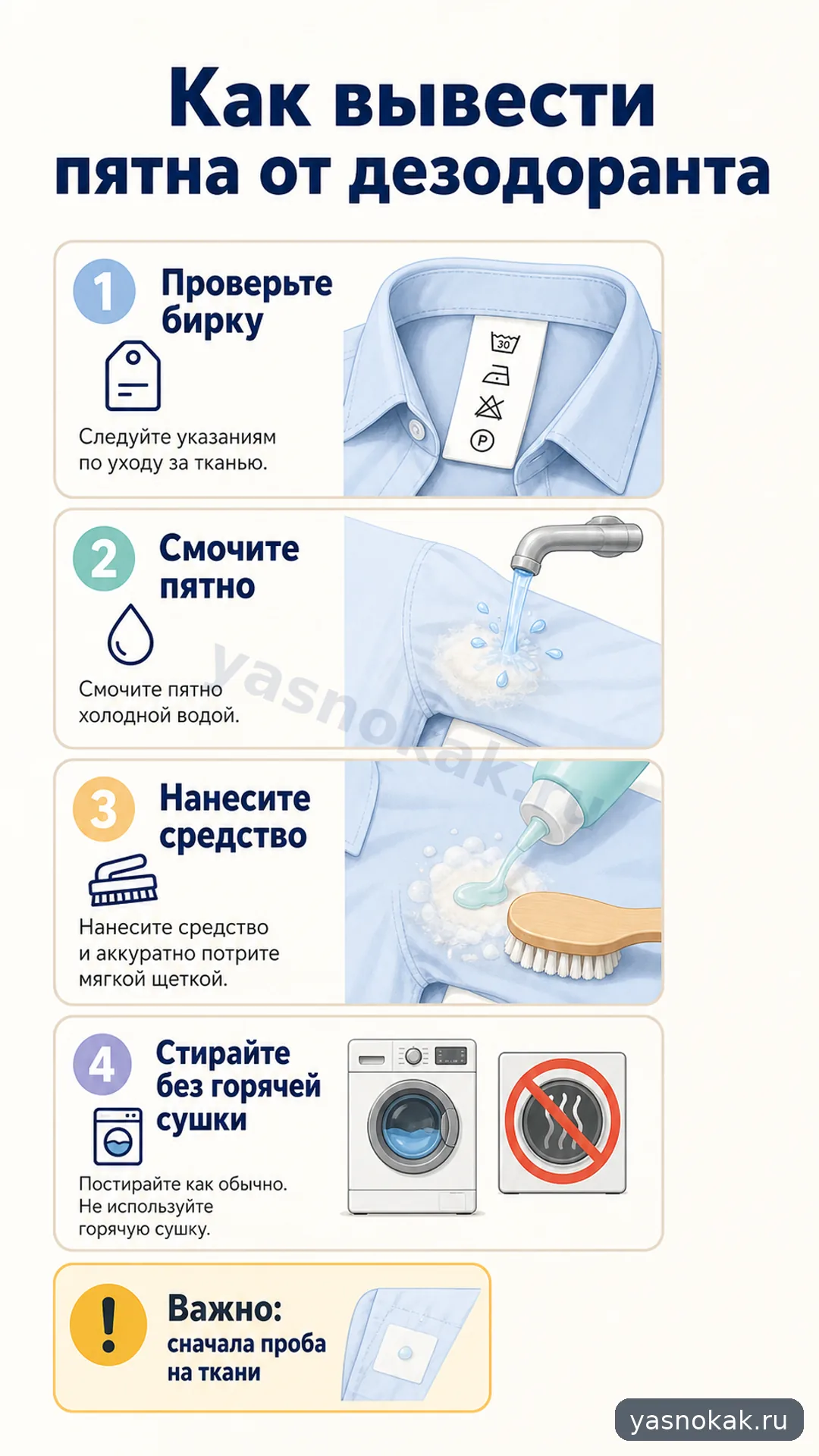Схема: Как вывести пятна от дезодоранта