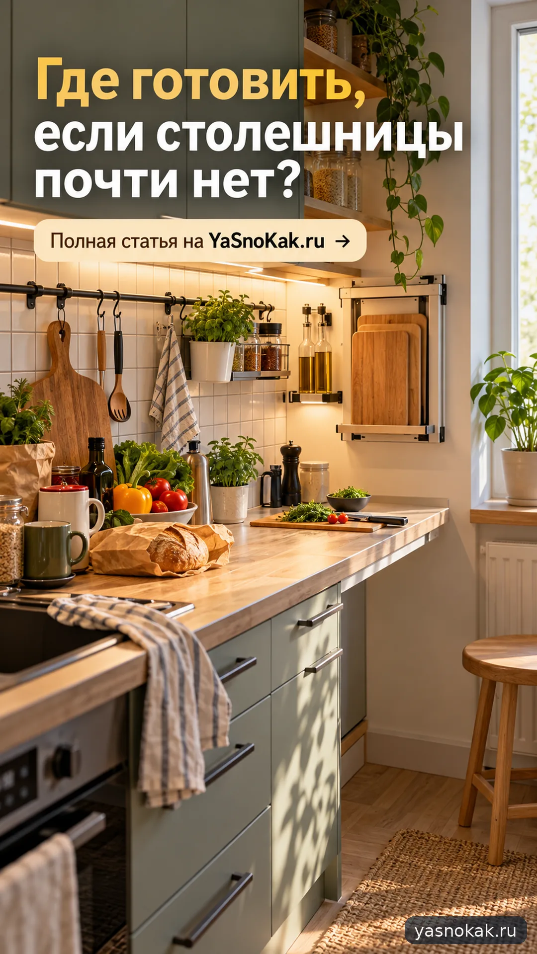 Схема: Маленькая кухня без рабочей поверхности: 12 решений, которые освобождают место