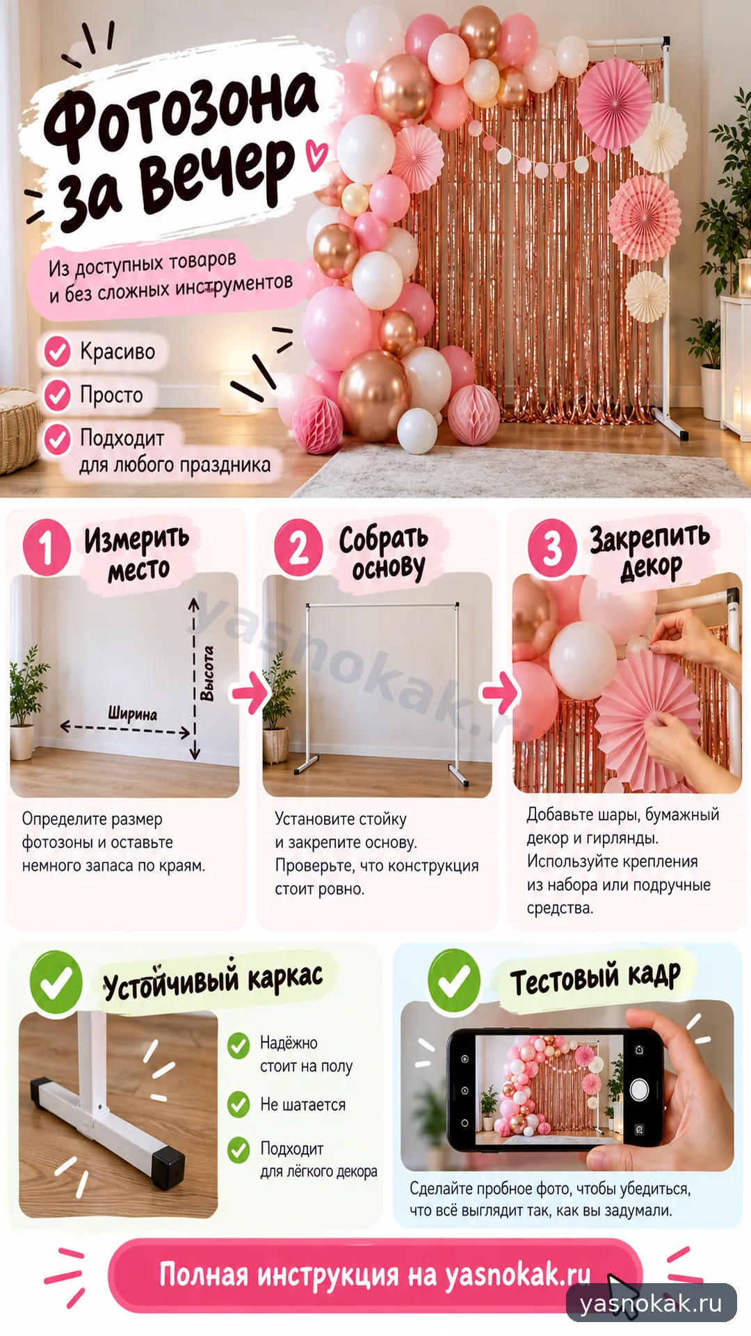 Схема: Как сделать фотозону из товаров Fix Price