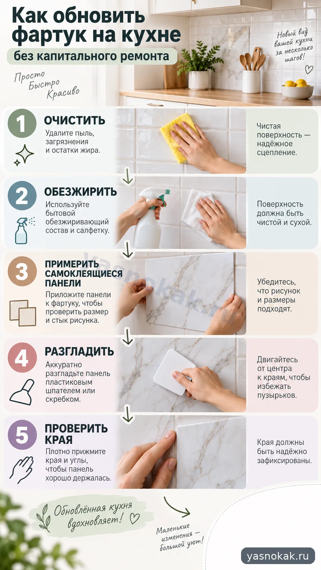 Схема: Как обновить фартук на кухне без капитального ремонта