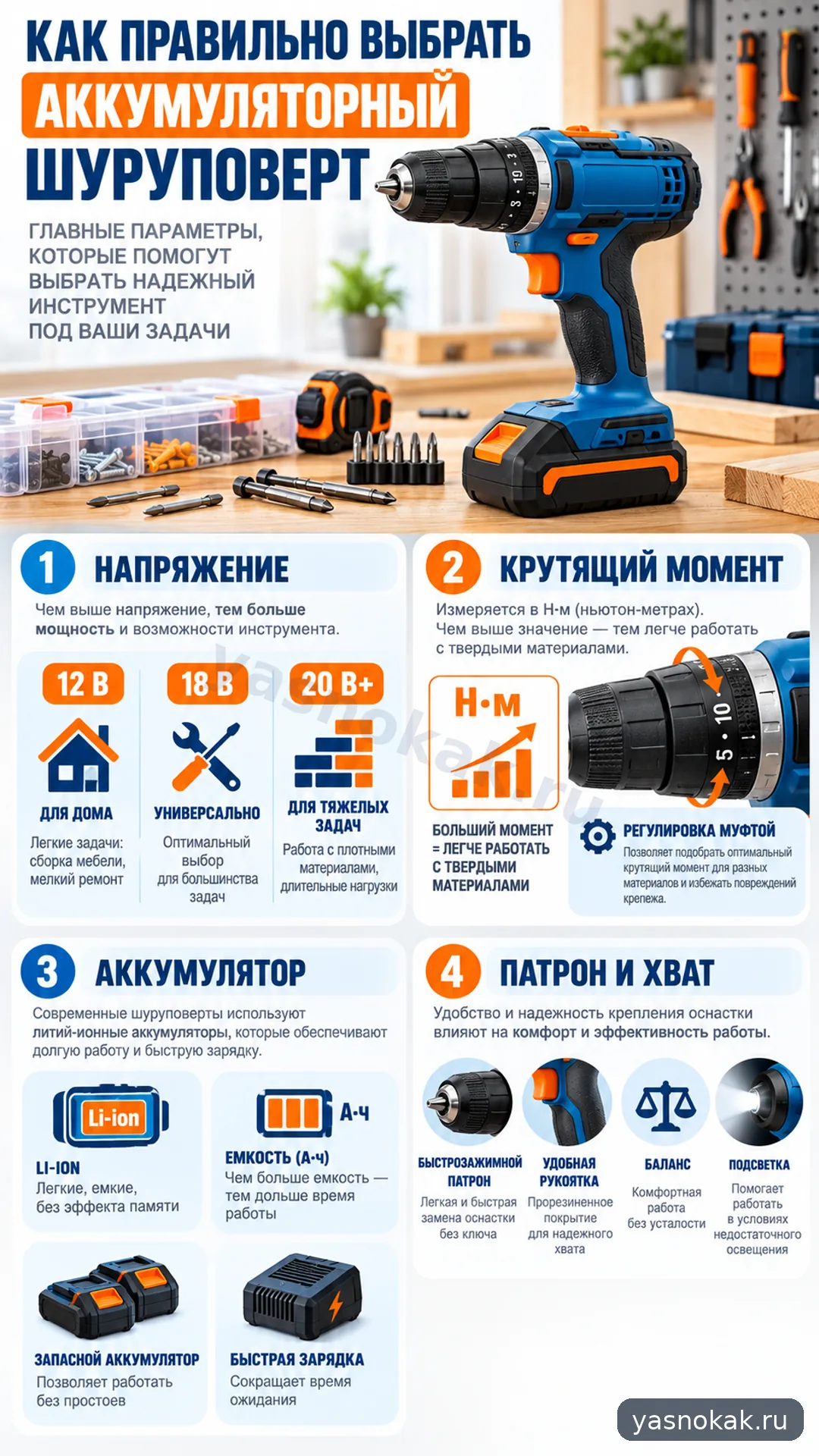 Схема: Как правильно выбрать аккумуляторный шуруповерт