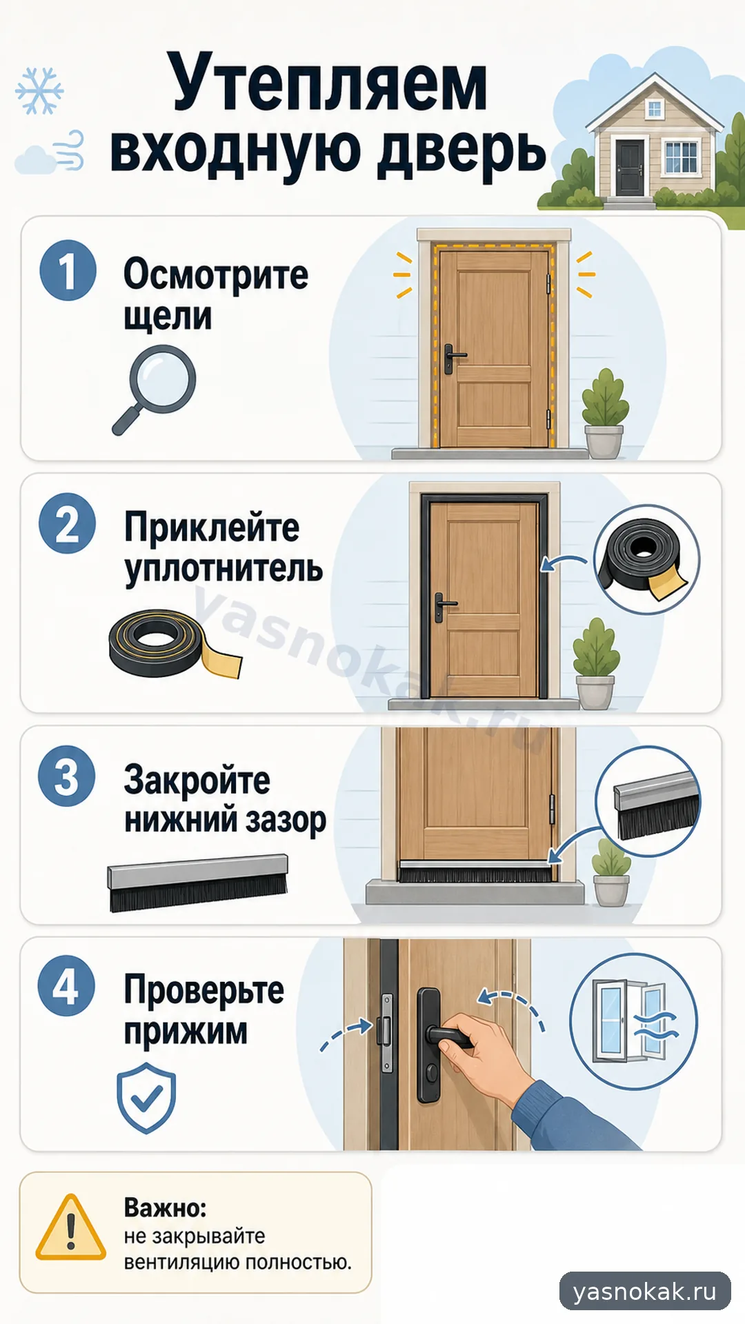 Схема: Как утеплить входную дверь на даче