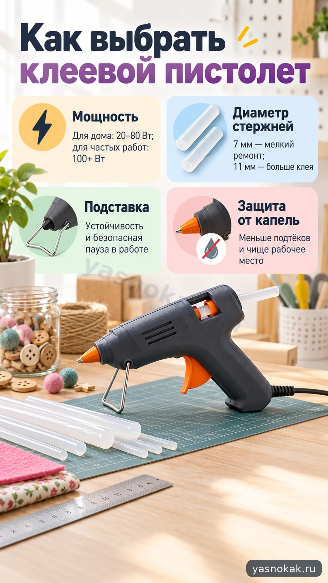 Схема: Как выбрать клеевой пистолет