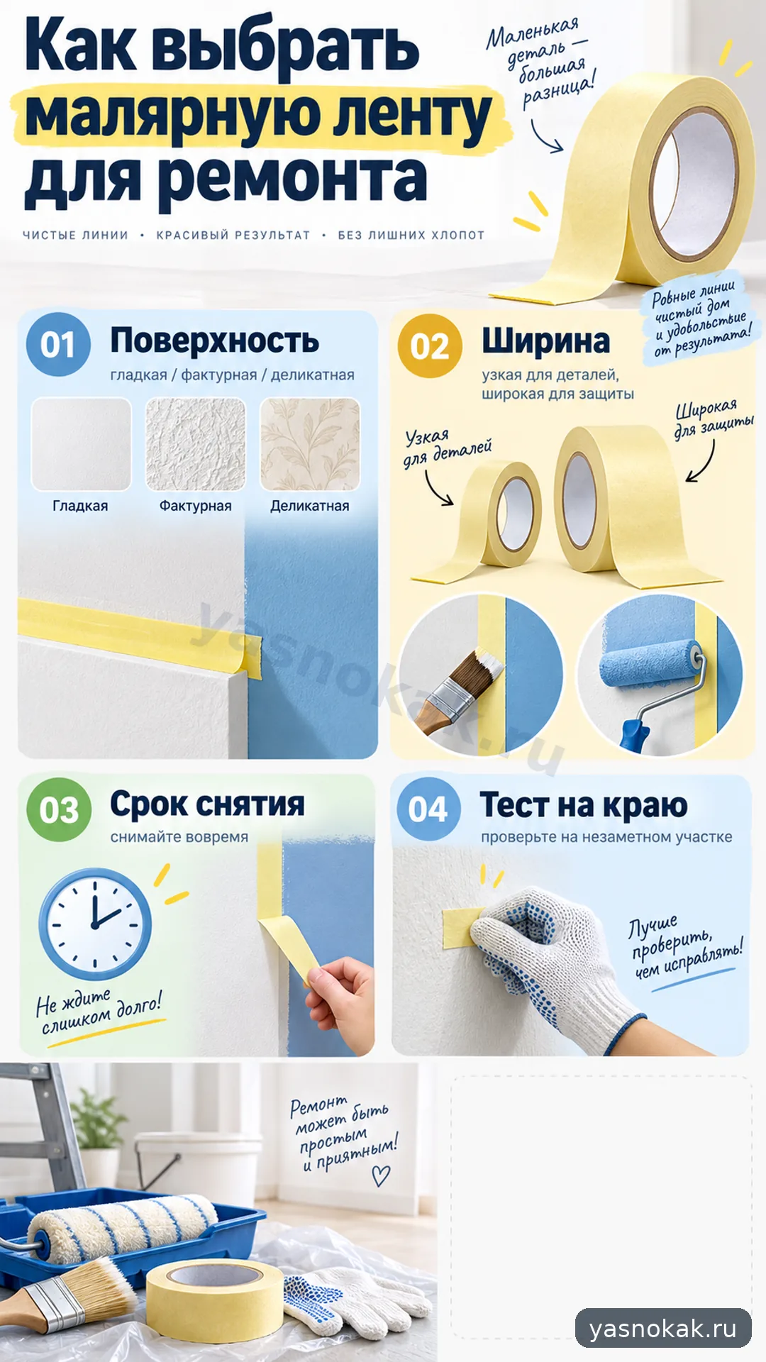Схема: Как выбрать малярную ленту для ремонта