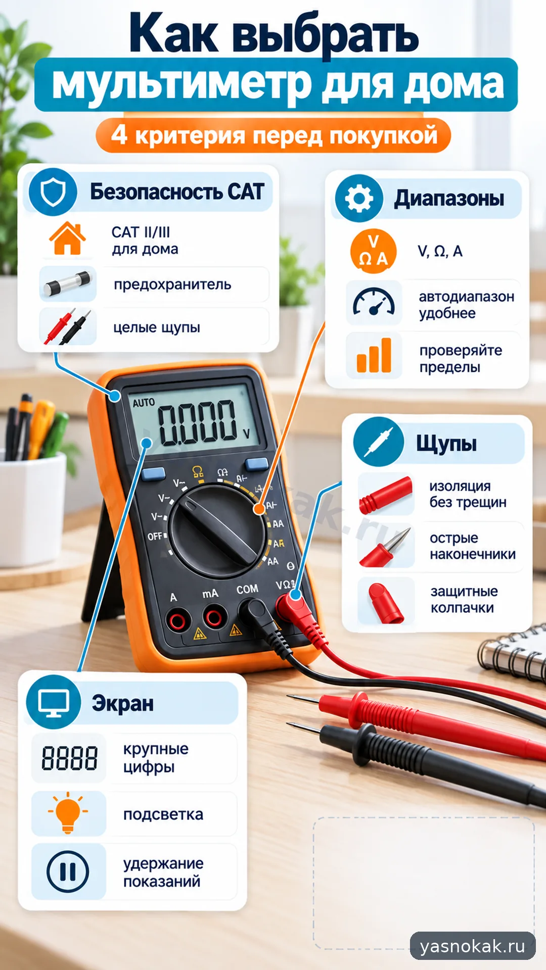 Схема: Как выбрать мультиметр для дома