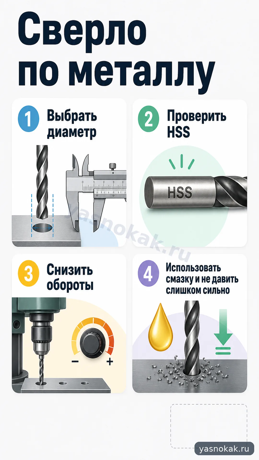 Схема: Как выбрать сверло по металлу
