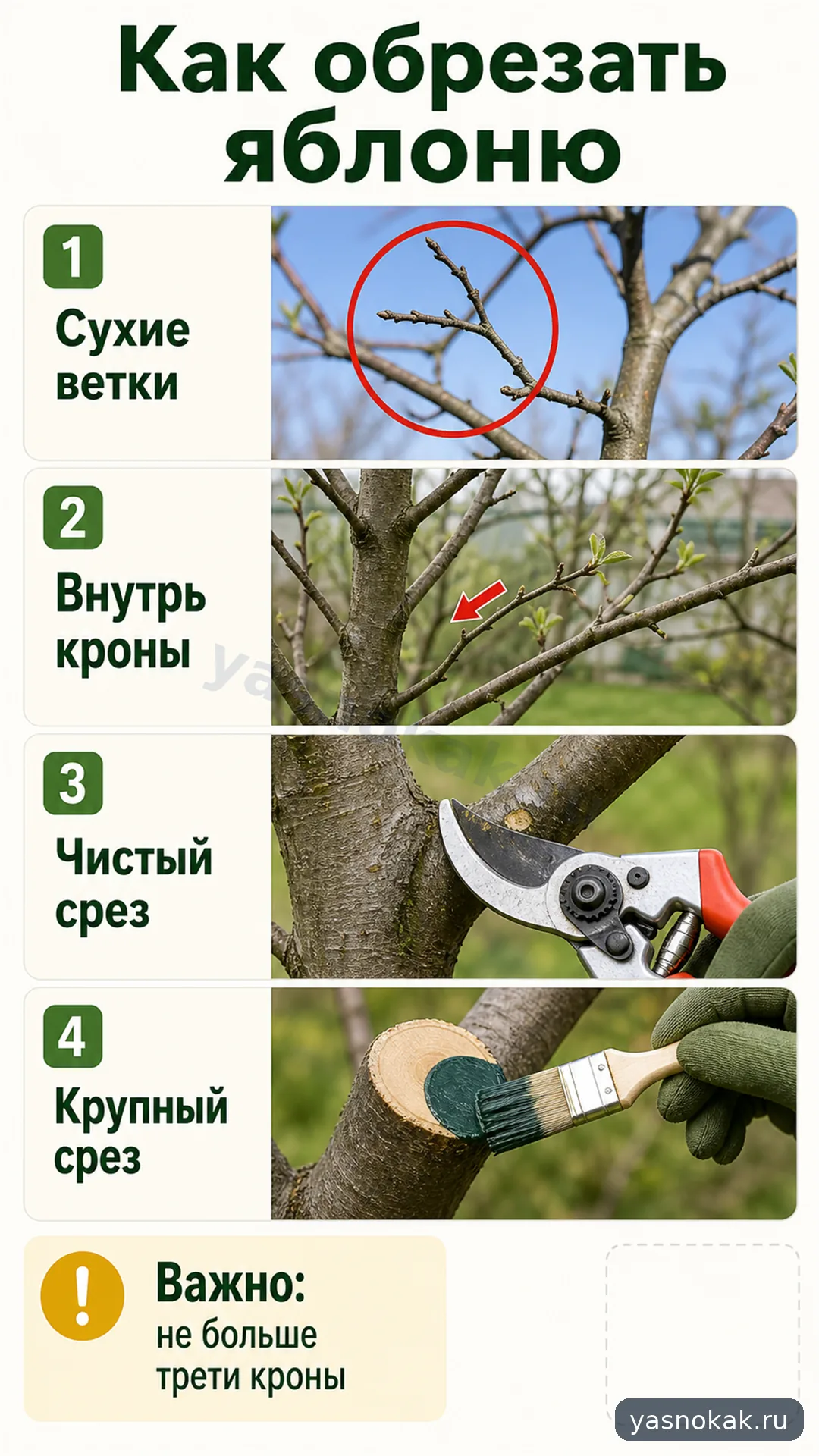 Схема: Как обрезать яблоню