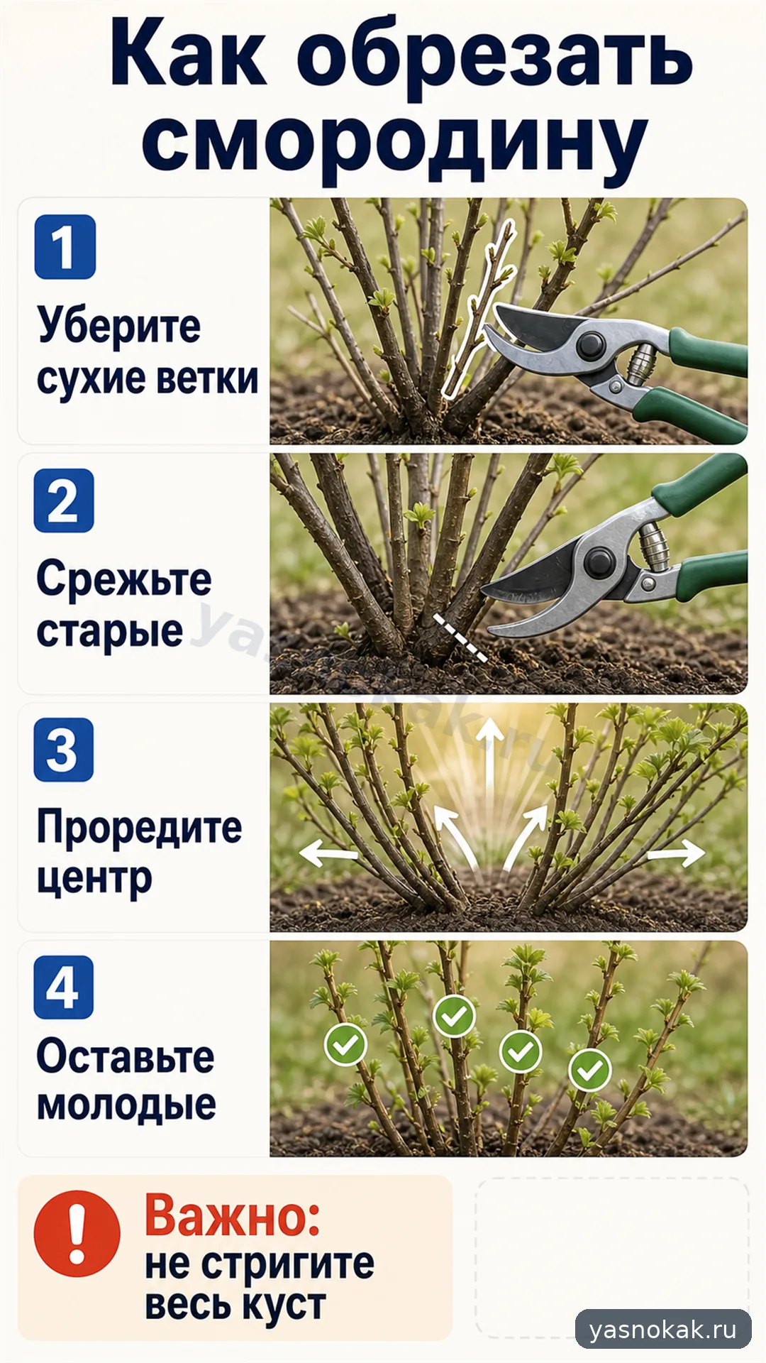 Схема: Как обрезать смородину
