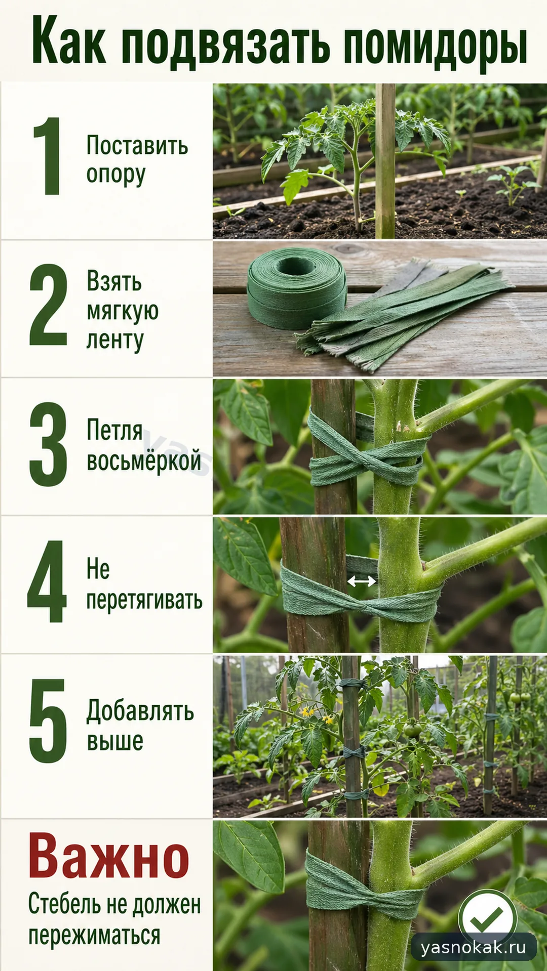 Как подвязать помидоры
