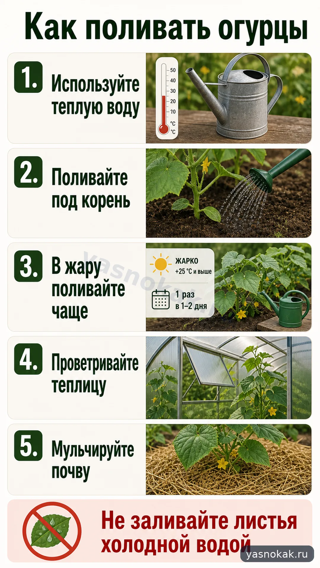 Схема: Как поливать огурцы