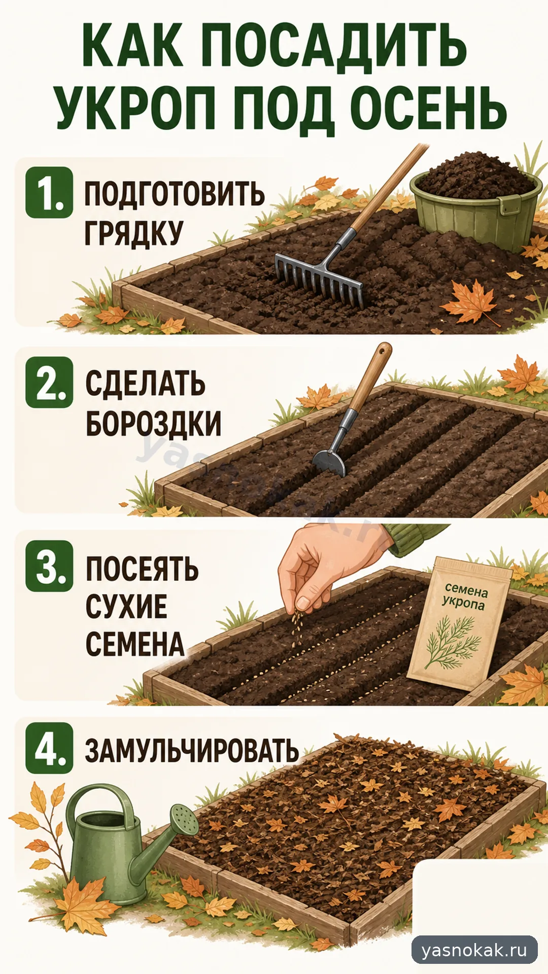 Схема: Как посадить укроп под осень