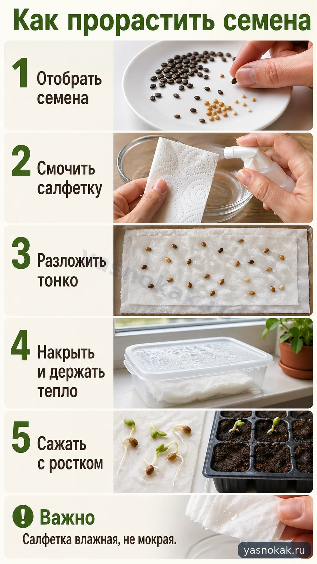 Как прорастить семена перед посадкой