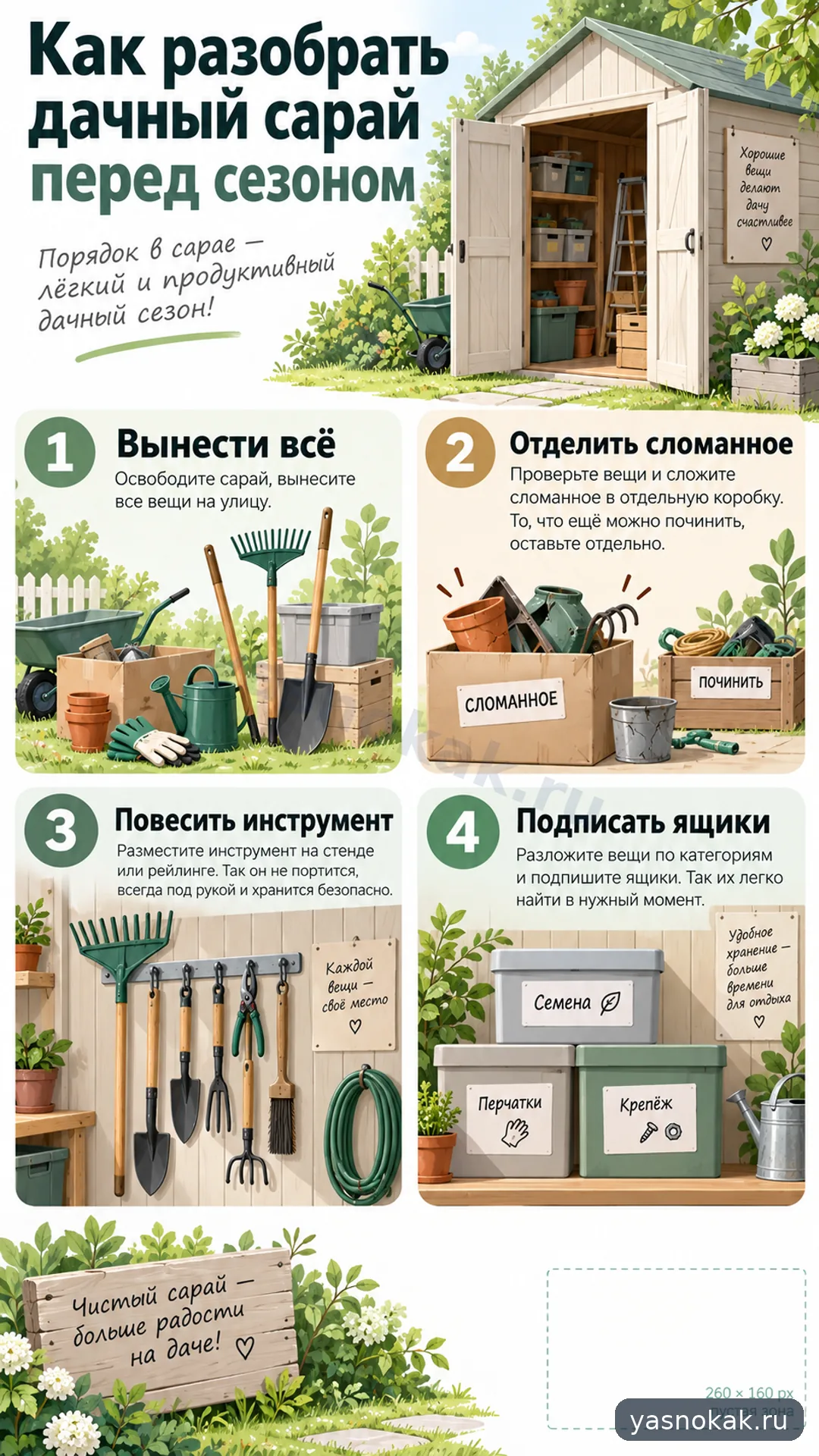 Схема: Как разобрать дачный сарай перед сезоном