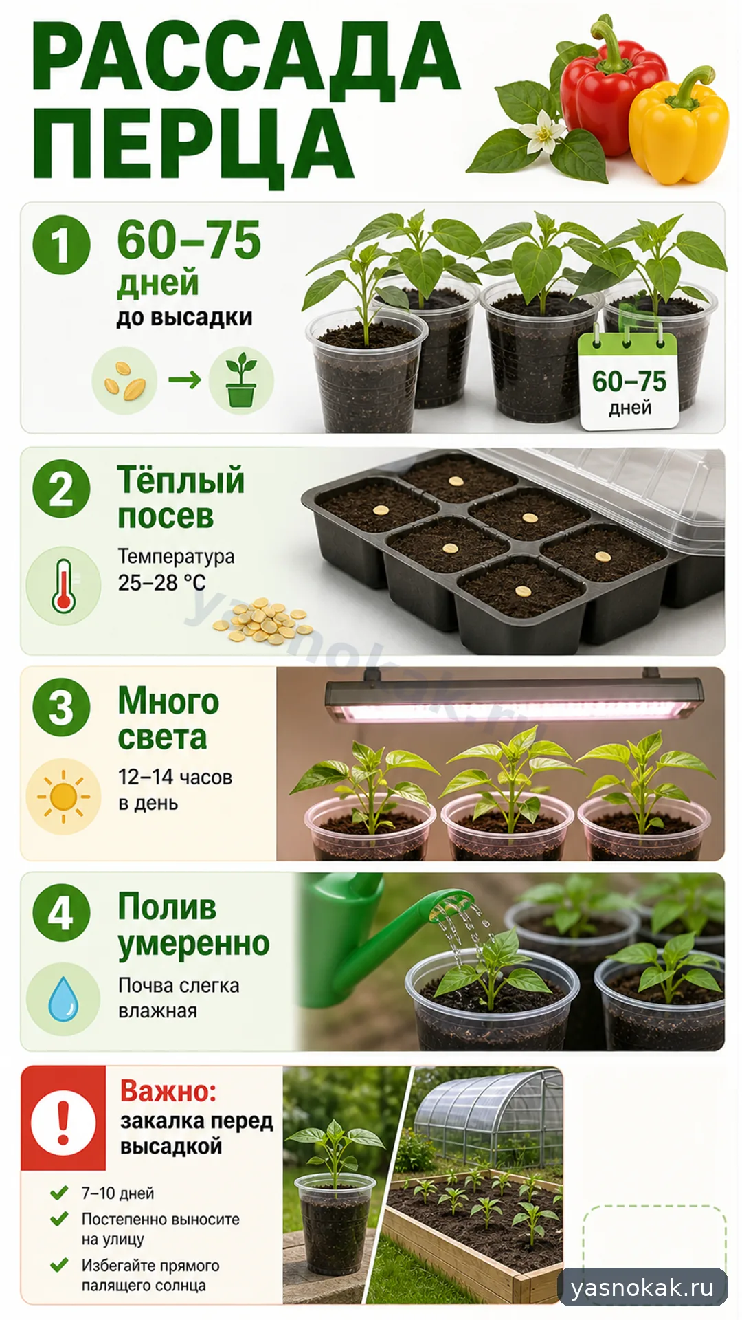 Схема: Как вырастить рассаду перца