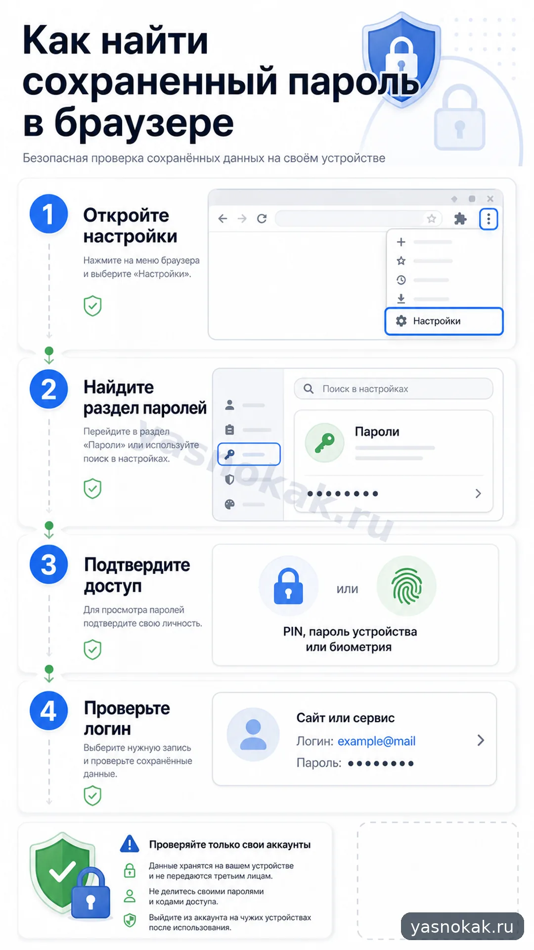 Схема: Как найти сохраненный пароль в браузере