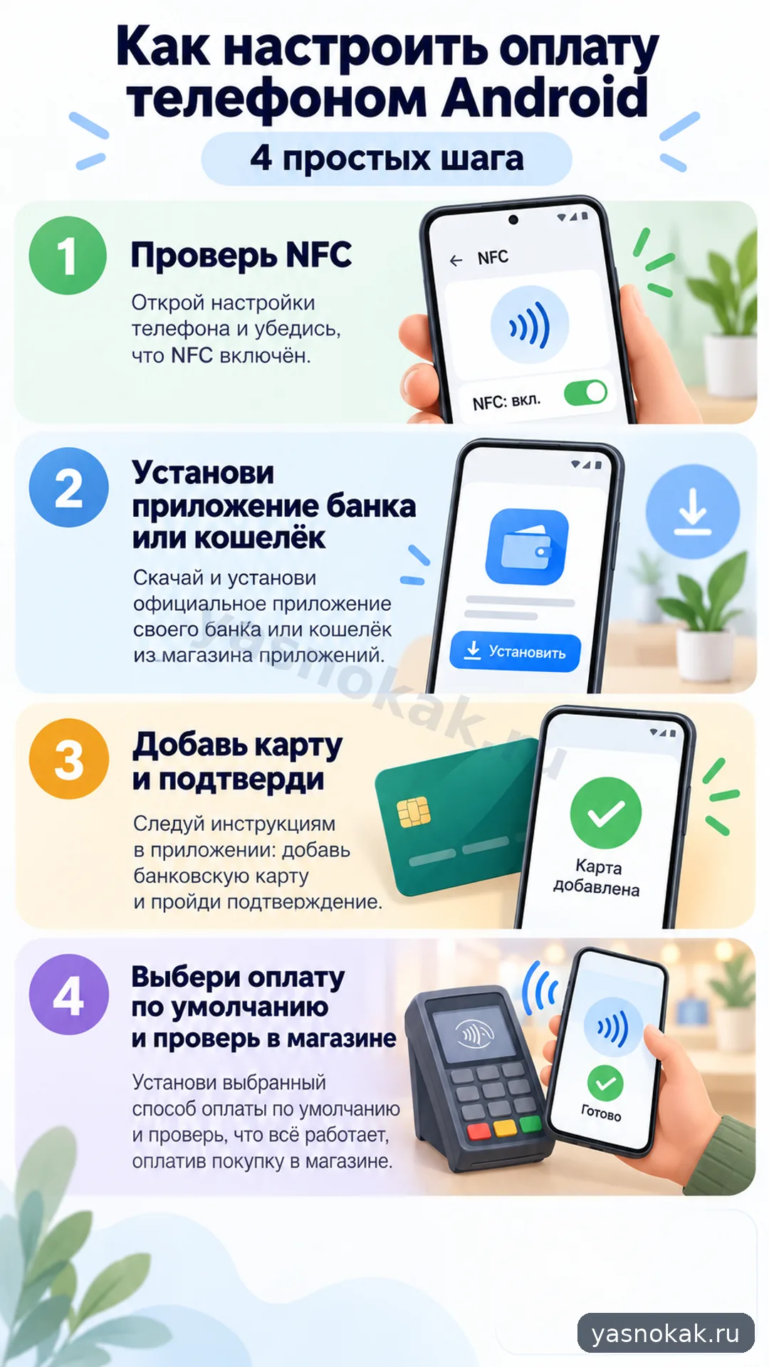 Схема: Как настроить оплату телефоном Android