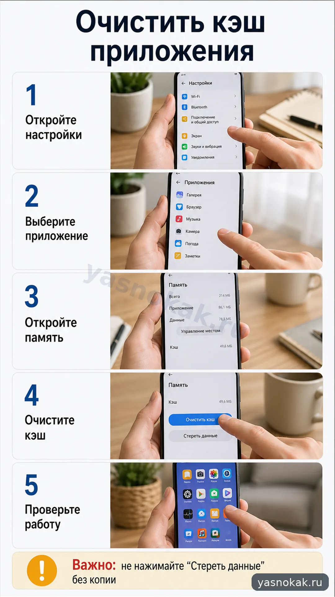 Схема: Как очистить кэш приложения