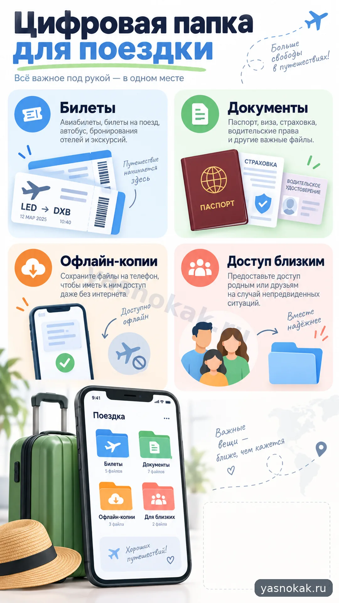 Схема: Как подготовить цифровую папку для поездки