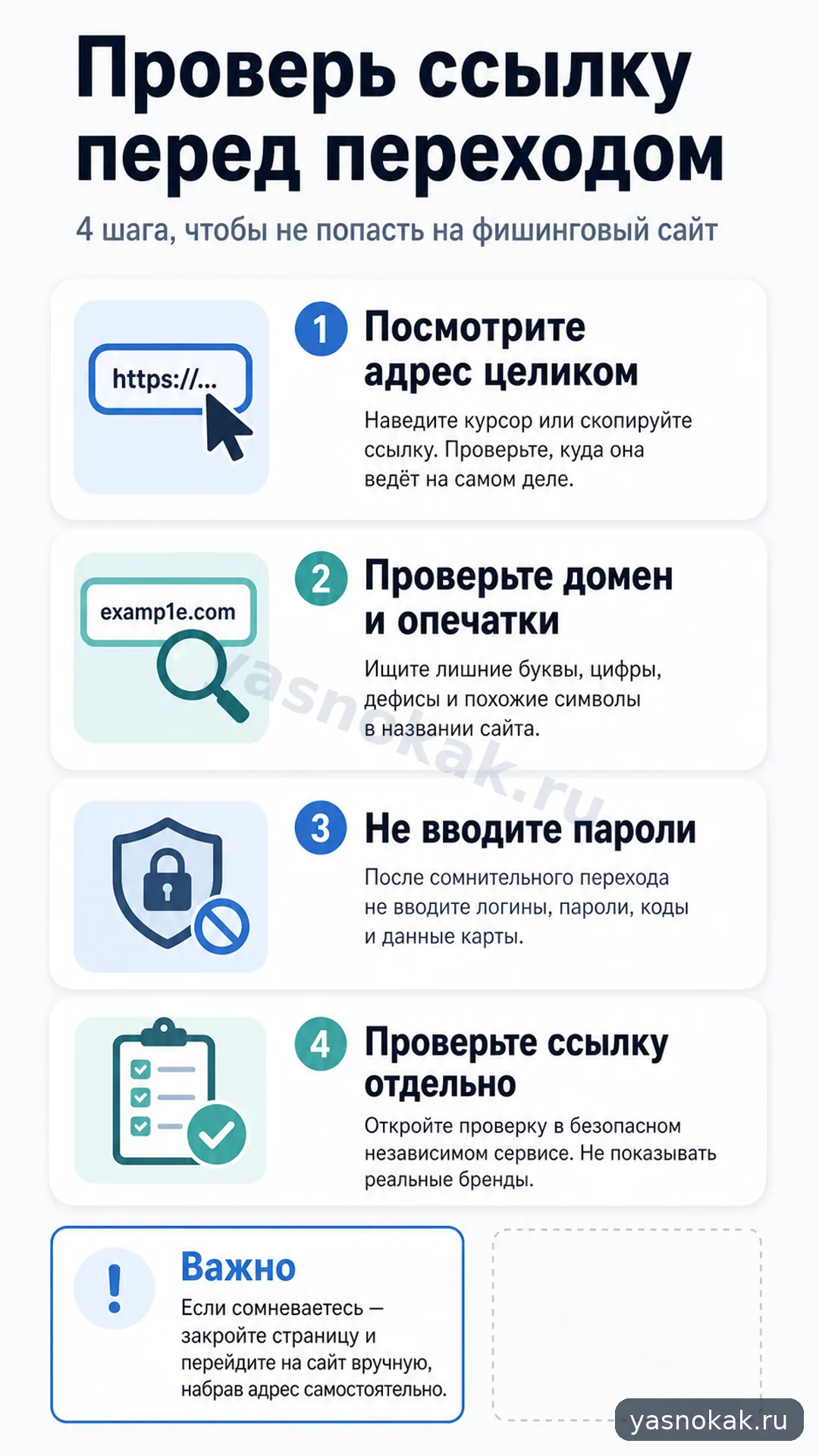 Схема: Как проверить ссылку перед переходом на подозрительный сайт