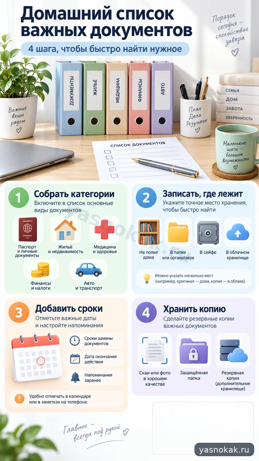 Схема: Как сделать домашний список важных документов