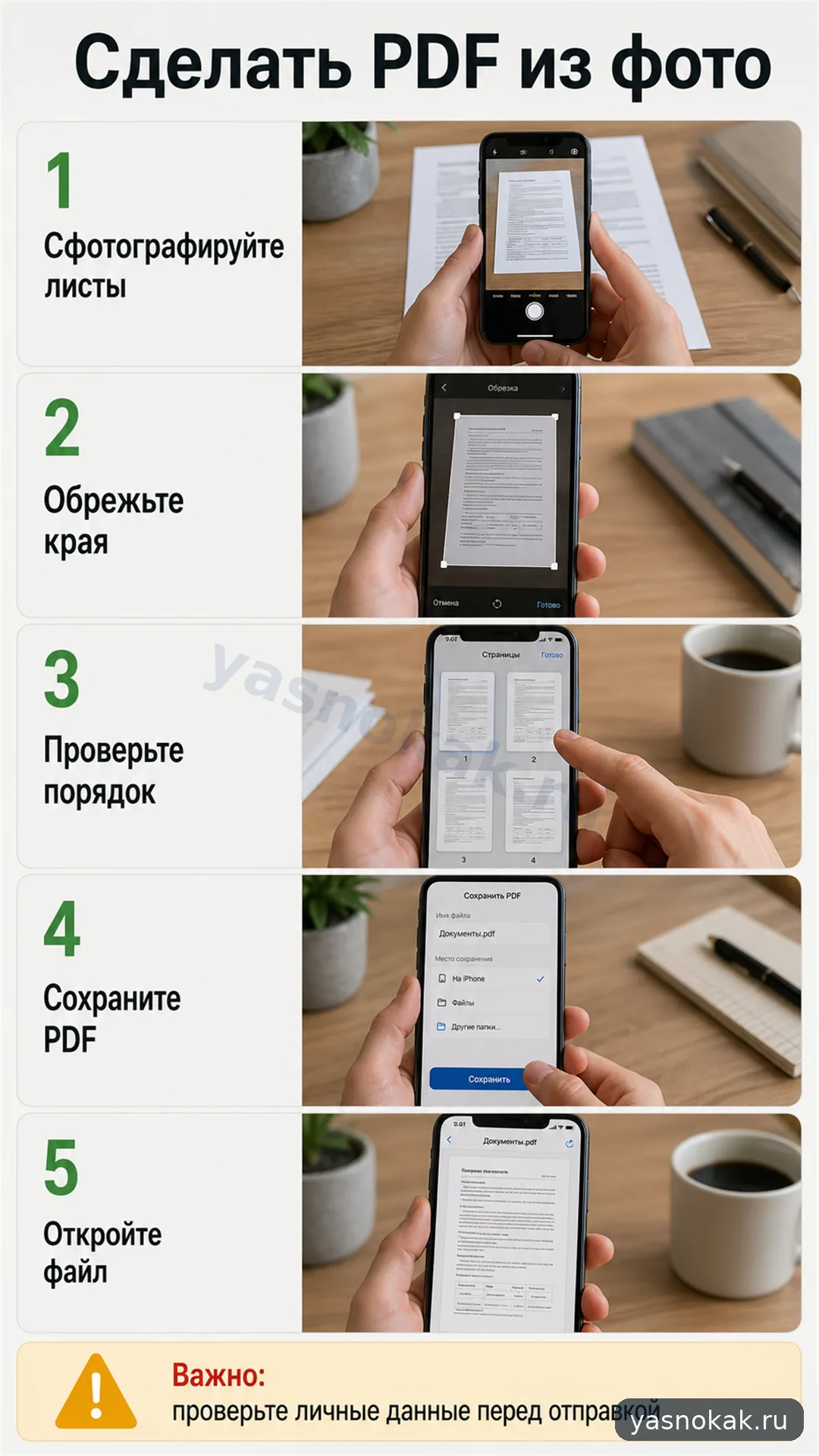 Схема: Как сделать PDF из фото на телефоне