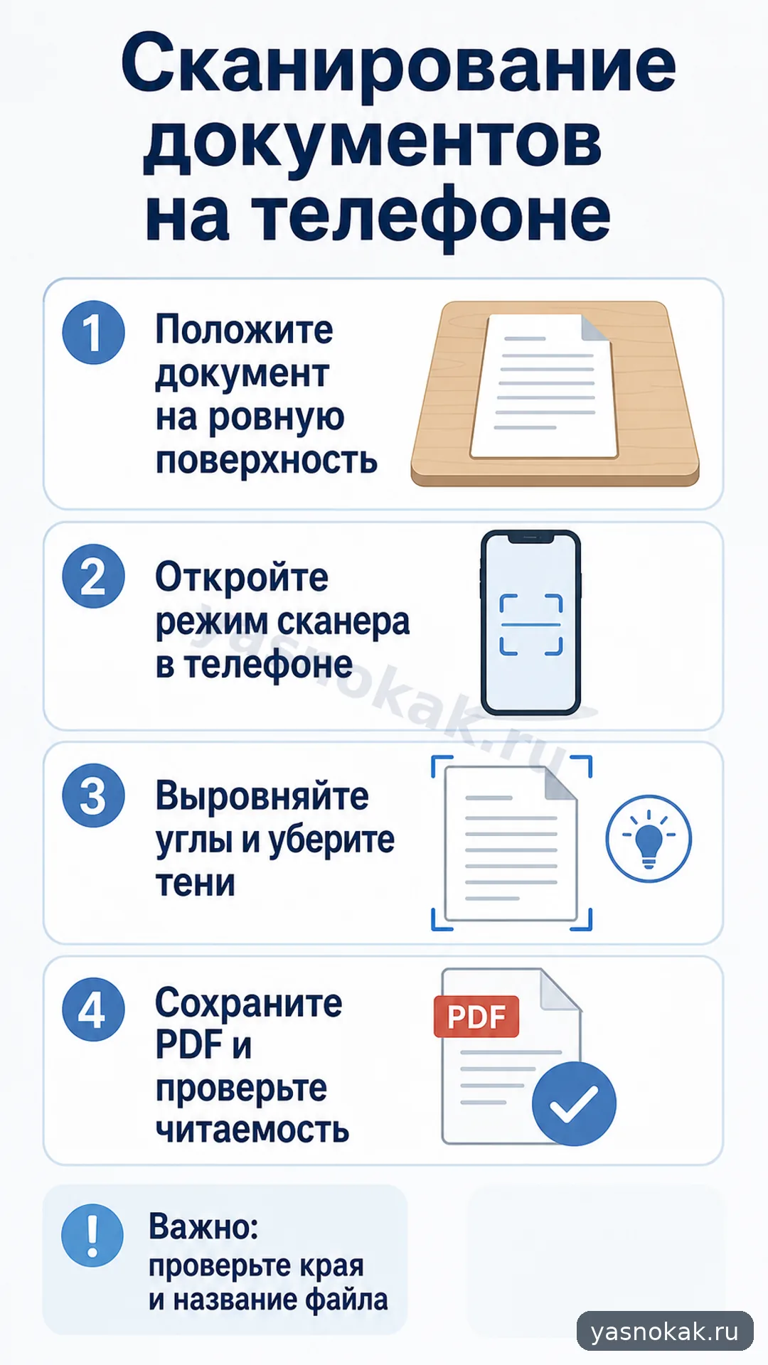 Схема: Как настроить сканирование документов на телефоне