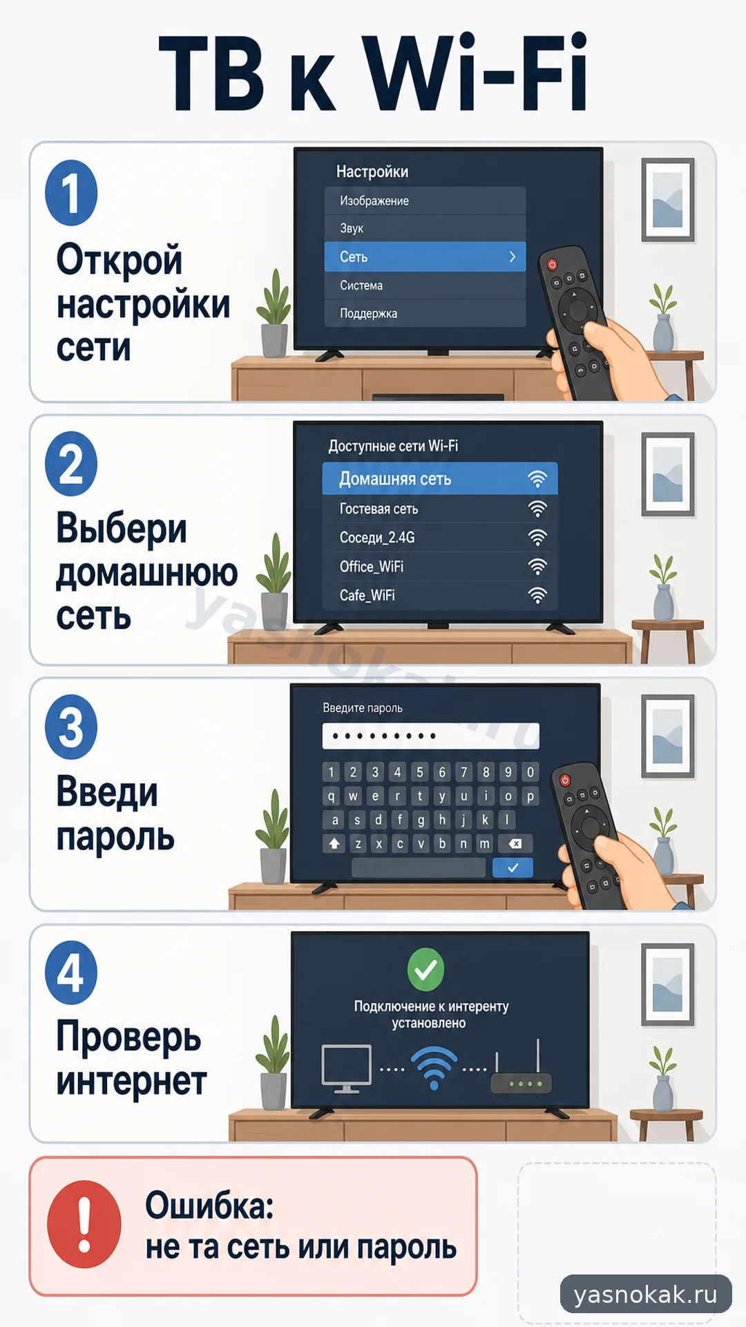 Схема: Как подключить телевизор к Wi-Fi