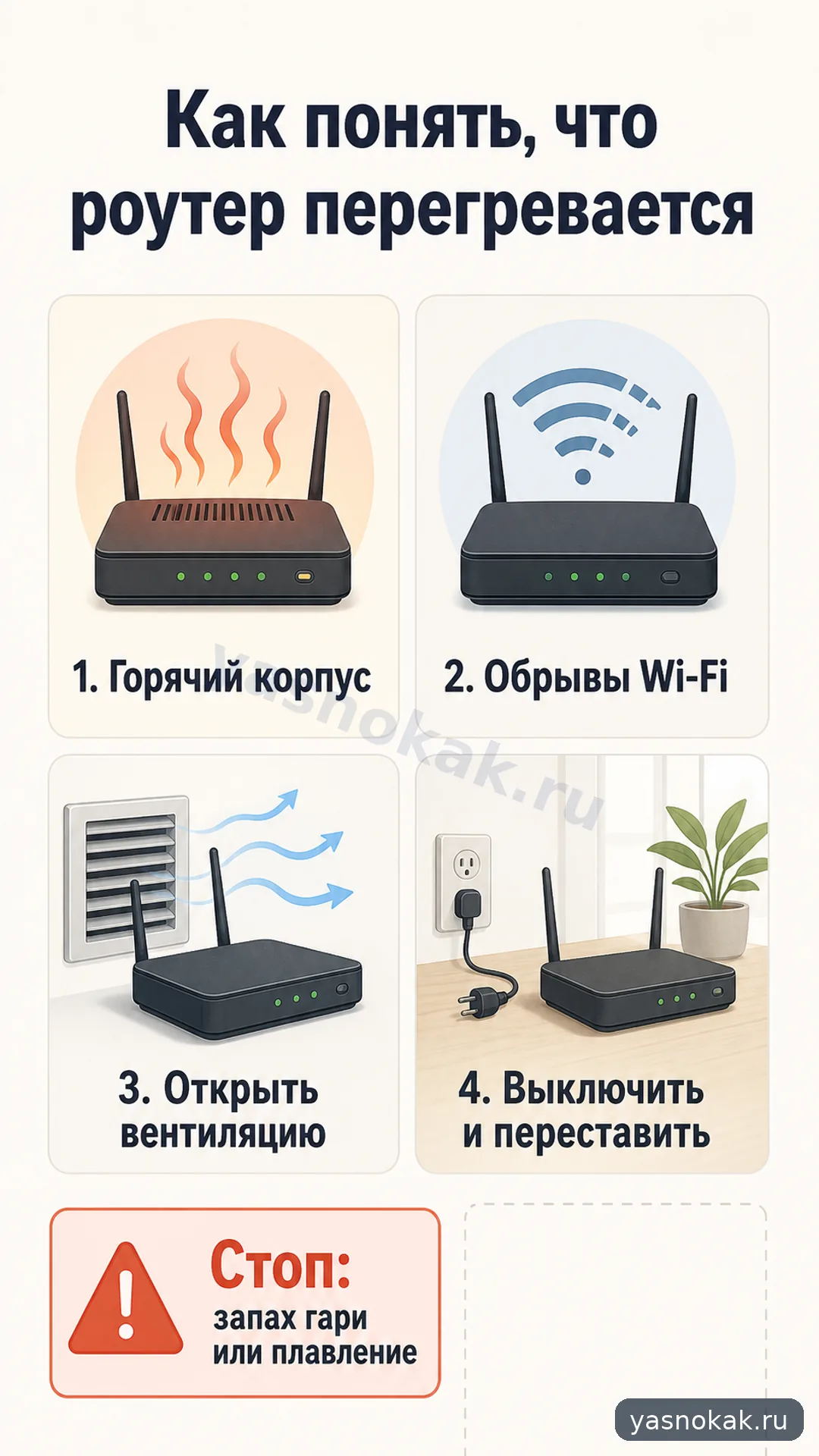 Схема: Как понять, что роутер перегревается