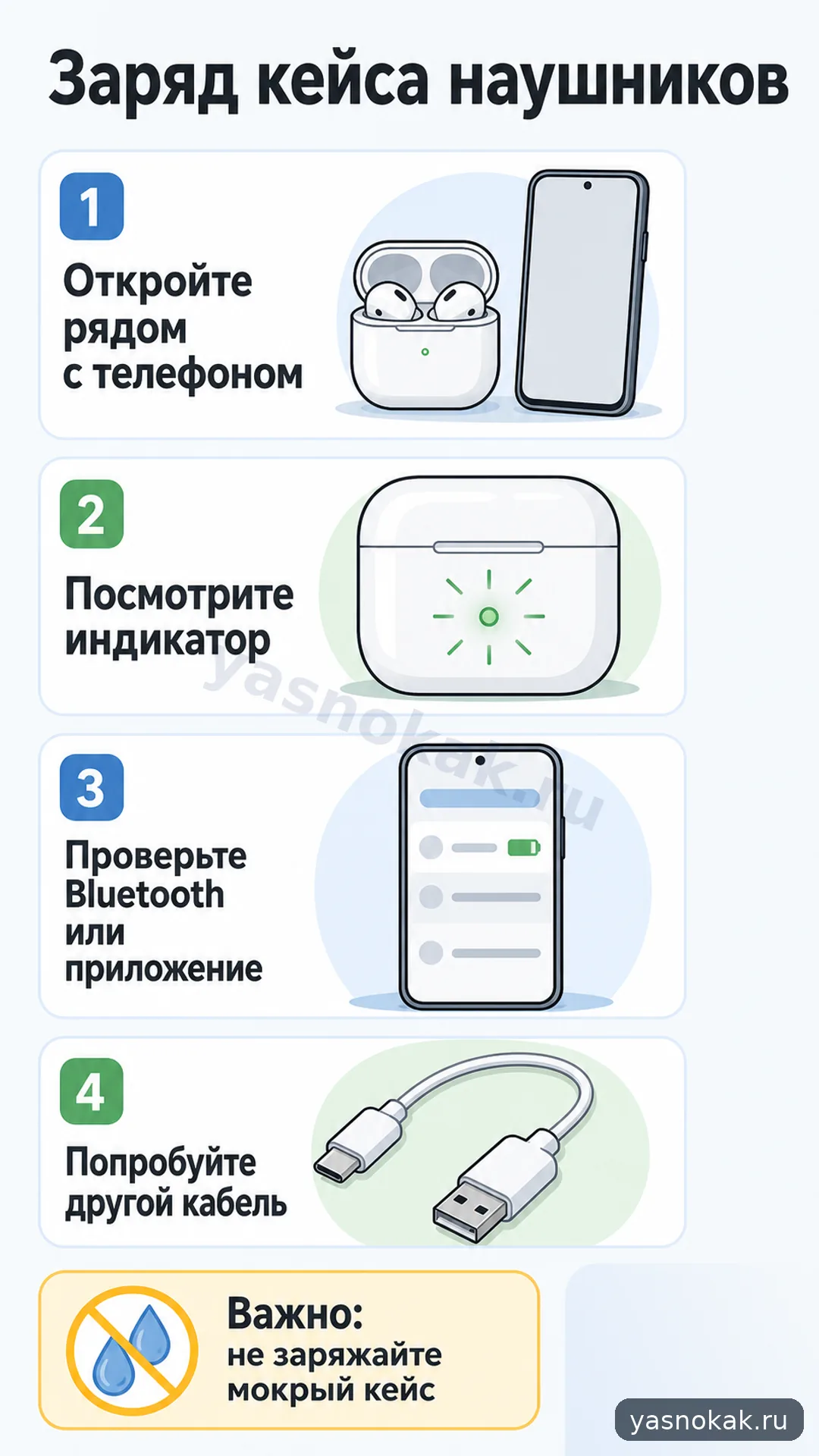 Схема: Как проверить заряд кейса наушников