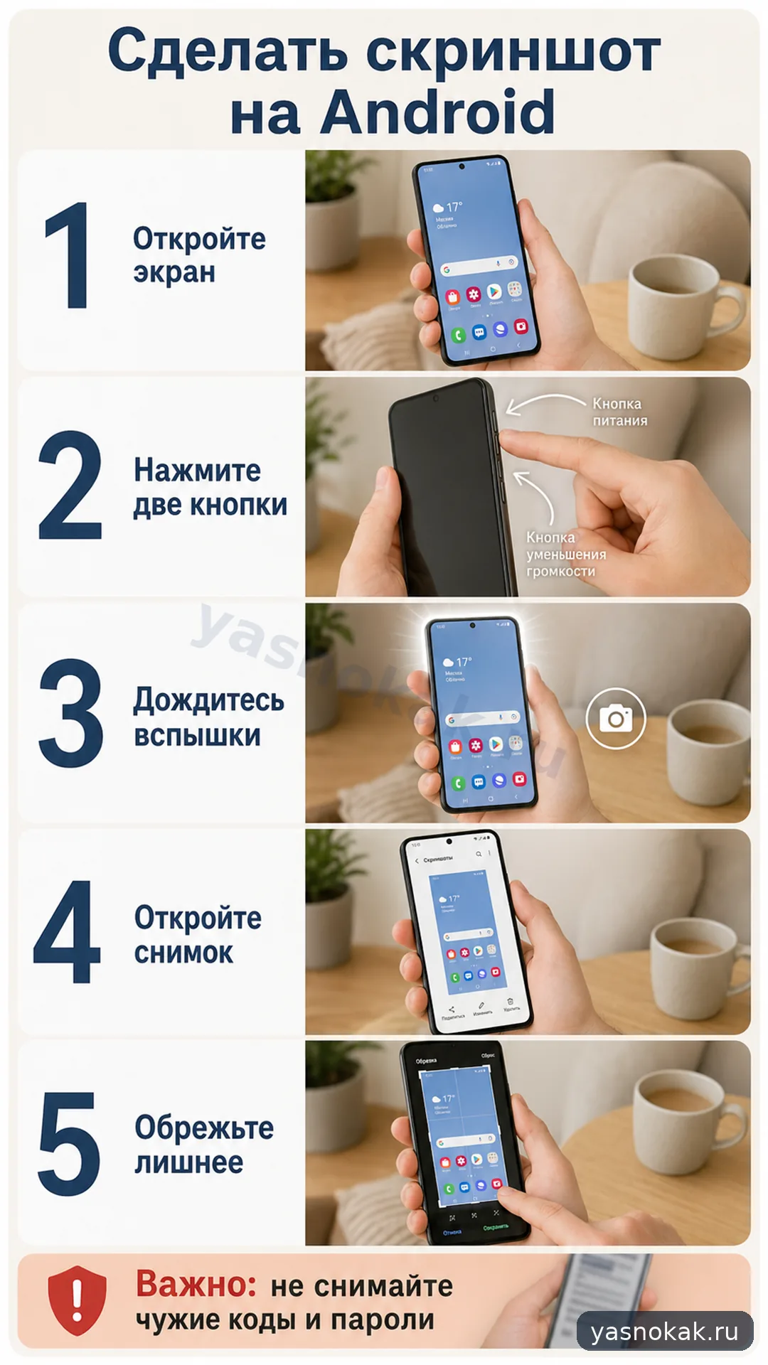 Схема: Как сделать скриншот на андроиде