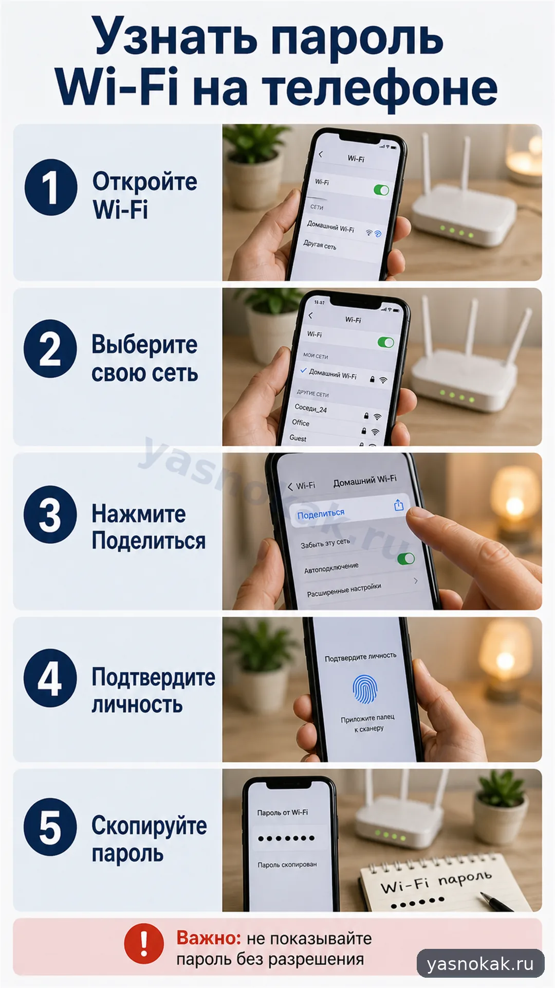 Схема: Как узнать пароль от вайфая на телефоне