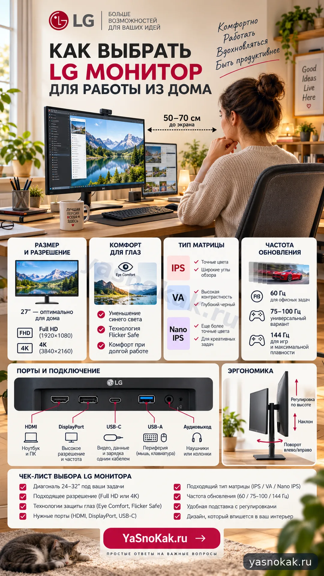 Схема: Как выбрать монитор LG для работы из дома